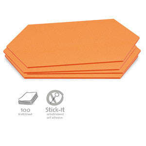 100 Stick-It Cards, large rhombus, orange